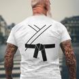 ブラックベルトコスチューム 空手着 柔道 テコンドー カンフー 武道 メンズTシャツ バックプリント 高齢者への贈り物