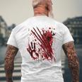 ブラッドシャツ ブラッディスプラッター ハロウィン 血 ステンド グラフィック メンズTシャツ バックプリント 高齢者への贈り物