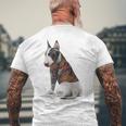 ブルテリア犬 日本龍 タトゥー入り イレズミ メンズTシャツ バックプリント 高齢者への贈り物