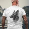 ベルギーシェパード 犬 グラフィック ペットアート ベルギーシェパード メンズTシャツ バックプリント 高齢者への贈り物