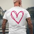 ホットピンクハート メンズTシャツ バックプリント 高齢者への贈り物