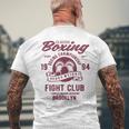 ボクシングクラシックヘビー級ファイトクラブ名門アカデミーボクシング メンズTシャツ バックプリント 高齢者への贈り物