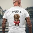 ボクシングチャンピオン プードル ドッグファイター メンズTシャツ バックプリント 高齢者への贈り物