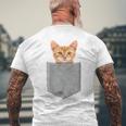 ポケットの中の猫ポケットキャット猫好き ねこ好き ネコ好きニャー猫 猫の飼い主 心電図 おもしろ 可愛い ねこ ネコ 猫 長袖tシャツ メンズTシャツ バックプリント 高齢者への贈り物