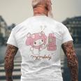 マイメロディ でんわ ライトカラー メンズTシャツ バックプリント 高齢者への贈り物