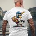 マガモのアヒル 野球愛好家 アヒル 野球 メンズTシャツ バックプリント 高齢者への贈り物
