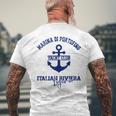 マリーナ・ディ・ポルトフィーノ イタリアン リビエラ ヨットクラブ ボートバケーション メンズTシャツ バックプリント 高齢者への贈り物