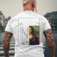 モナリザ 芸術愛好家 芸術好き 古典美術史 メンズTシャツ バックプリント 高齢者への贈り物