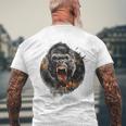 モンキー ゴリラ シルバーバック アニマル スプラッシュ グラフィティ アート メンズTシャツ バックプリント 高齢者への贈り物