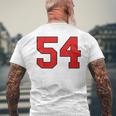 ラッキーナンバー54 クラシックカレッジアメリカン代表チームのファンプレイヤー メンズTシャツ バックプリント 高齢者への贈り物