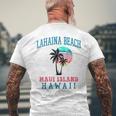 ラハイナ ビーチ マウイ ハワイ ビーチ ヤシの木 夏 ハワイアン メンズTシャツ バックプリント 高齢者への贈り物