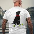 ラブラドールレトリバー 犬 イエロー ラボ テニスボール ギフト メンズTシャツ バックプリント 高齢者への贈り物