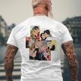 レトロコミックキス、コラージュ、ビンテージポップアートキスコミックスタイル 長袖tシャツ メンズTシャツ バックプリント 高齢者への贈り物