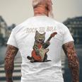 ロックンロール ギター 猫 ビンテージ Rock ギタリスト 猫 長袖tシャツ メンズTシャツ バックプリント 高齢者への贈り物