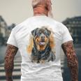 ロットワイラー 犬 モチーフ ペット アートワーク カラフル ロットワイラー メンズTシャツ バックプリント 高齢者への贈り物