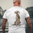 ワイマラナー 犬 グラフィック ペット イラスト ワイマラナー メンズTシャツ バックプリント 高齢者への贈り物