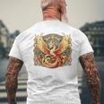 不死鳥 火の鳥 フェニックス イラスト バックプリント メンズTシャツ バックプリント 高齢者への贈り物