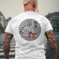 九尾の狐 安倍晴明 陰陽師 陰陽 太極図 漢詩 キツネ Back Print メンズTシャツ バックプリント 高齢者への贈り物