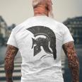古代戦士ギリシャローマスパルタ兵士ヘルメットグラフィック メンズTシャツ バックプリント 高齢者への贈り物