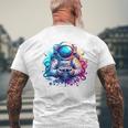 宇宙飛行士宇宙ギフト 科学ギフト 面白い宇宙ゲーマー メンズTシャツ バックプリント 高齢者への贈り物