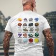 岩石・鉱物の種類 宝石学・地質学 教育 メンズTシャツ バックプリント 高齢者への贈り物
