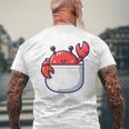 愛らしい かわいい ちび 和 ポケット カワイイ カニ メンズTシャツ バックプリント 高齢者への贈り物