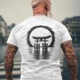日本の鳥居アート メンズTシャツ バックプリント 高齢者への贈り物
