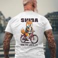 柴犬 いぬ イラスト 柴犬好き 犬好き 自転車 かわいい おもしろ レトロ Ride For Life's Joy 長袖tシャツ メンズTシャツ バックプリント 高齢者への贈り物