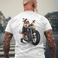柴犬 いばけん 犬 バイク バイカー メンズTシャツ バックプリント 高齢者への贈り物