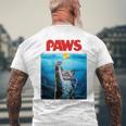 猫 ねこ 海 Paws アヒル メンズTシャツ バックプリント 高齢者への贈り物
