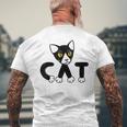 猫 子猫 ハチワレ モノトーン 白 黒 かわいい ユニーク メンズTシャツ バックプリント 高齢者への贈り物
