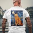 猫のポートレートオイル印刷甘い子猫 長袖tシャツ メンズTシャツ バックプリント 高齢者への贈り物