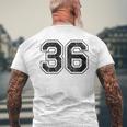 背中に36番。 メンズTシャツ バックプリント 高齢者への贈り物