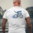 趣味のサイクリストのためのおしゃれな面白いロードバイク猫。 メンズTシャツ バックプリント 高齢者への贈り物
