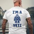 野獣のイエティ 忌まわしい雪だるまのユーモア 私はイエティが大好き I'm A Yeti メンズTシャツ バックプリント 高齢者への贈り物