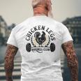 面白いチキンレッグバーベルワークアウトジム。 メンズTシャツ バックプリント 高齢者への贈り物