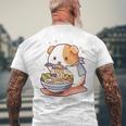 面白いモルモット 箸でラーメンを食べる アニメ 長袖tシャツ メンズTシャツ バックプリント 高齢者への贈り物