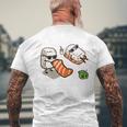 面白い寿司 ビーチで日光浴 メンズTシャツ バックプリント 高齢者への贈り物