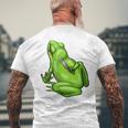 面白い邪悪なカエル サカラスティック 怒っているカエル かわいい 不機嫌な狂気 メンズTシャツ バックプリント 高齢者への贈り物