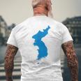 韓国統一旗、韓国統一地図 メンズTシャツ バックプリント 高齢者への贈り物