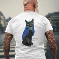 黒猫のウィズ 黒猫 メンズTシャツ バックプリント 高齢者への贈り物