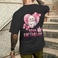 10歳の誕生日 ピンク かわいい 猫 メンズTシャツ バックプリント 彼への贈り物