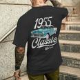 1955 シボレーベルエアブルー メンズTシャツ バックプリント 彼への贈り物