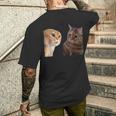 2匹の猫がミームを話す メンズTシャツ バックプリント 彼への贈り物