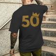 50 王冠 50歳の誕生日に メンズTシャツ バックプリント 彼への贈り物