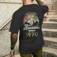 55歳の誕生日 1970年創業のレトロな山々 メンズTシャツ バックプリント 彼への贈り物