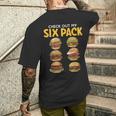 6パック バーガー メンズTシャツ バックプリント 彼への贈り物
