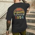 70歳 誕生日プレゼント 男性用 1954年4月 誕生日 ヴィンテージ メンズTシャツ バックプリント 彼への贈り物