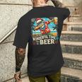 7月のクリスマス サンタハワイアンワンダフルビール メンズTシャツ バックプリント 彼への贈り物