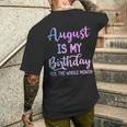 8月は私の誕生日だよおもしろい8月 メンズTシャツ バックプリント 彼への贈り物
